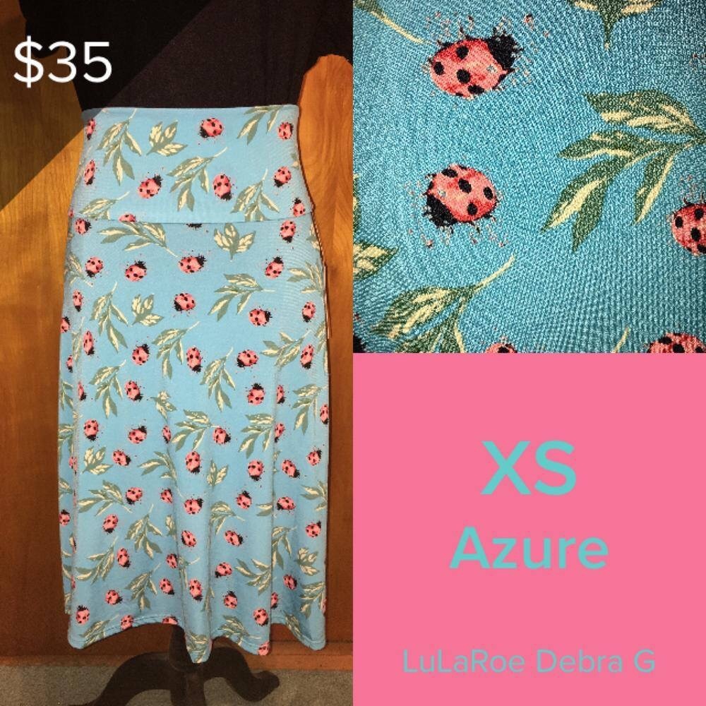 LuLaRoe XS Ladybug 🐞 Azure Skirt.